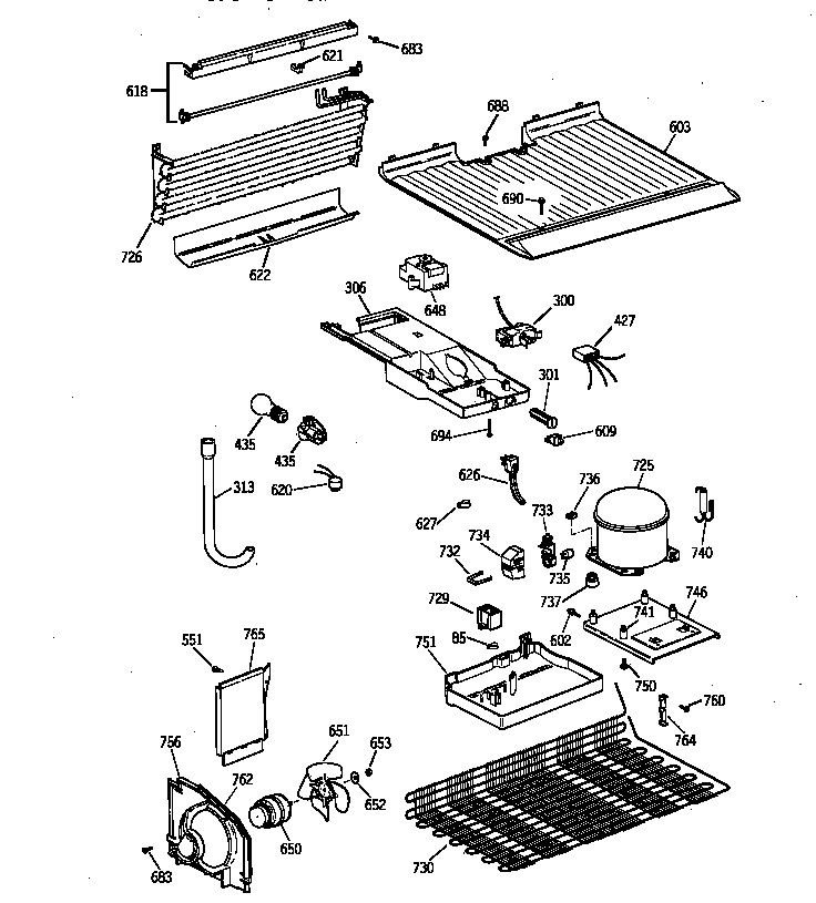 GE TBX16SSZGRWH unit parts diagram