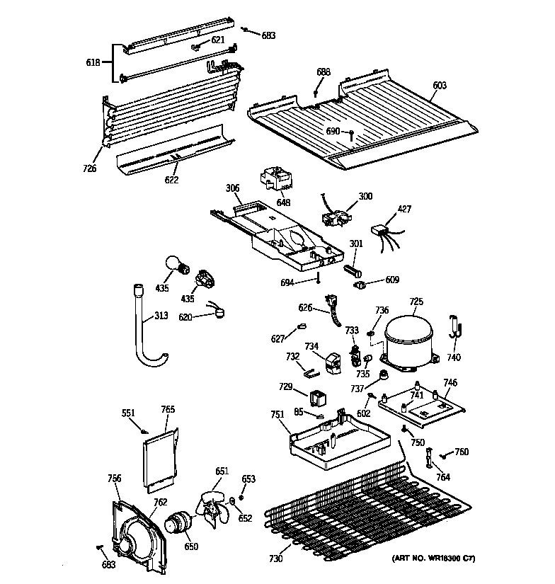 GE TBX14SIZGLWH unit parts diagram