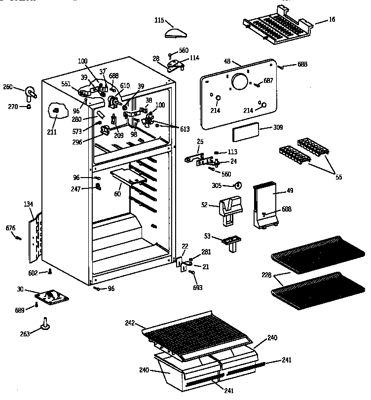 GE CTX14WAYBWH cabinet diagram