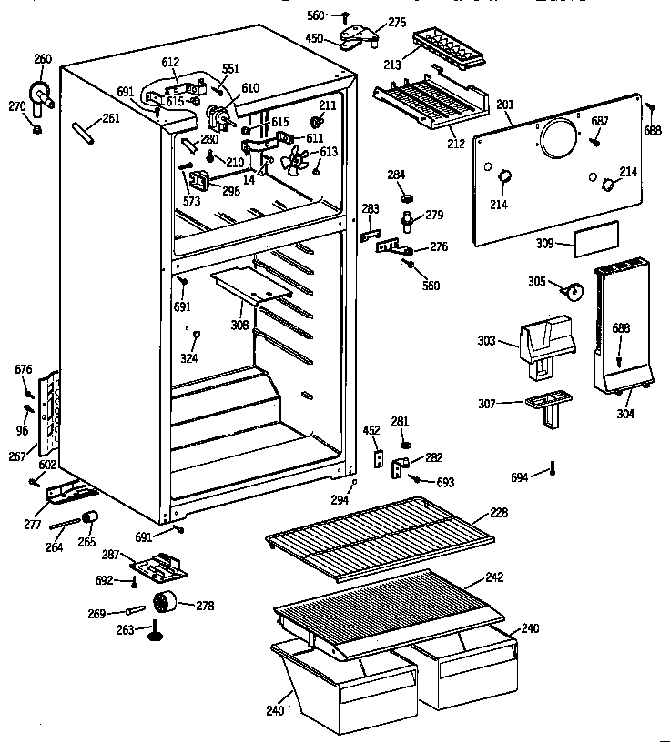 GE CTX16CZBBLAA cabinet diagram