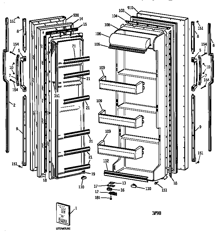 Hotpoint CSK22GAAAAD doors diagram