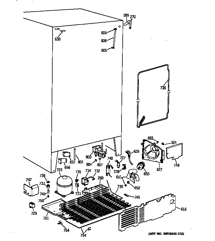 GE MSK22GRAAAD unit parts diagram