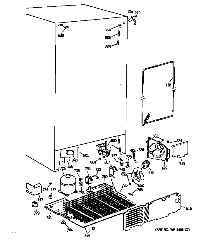GE MSK25GRAAAA unit parts diagram