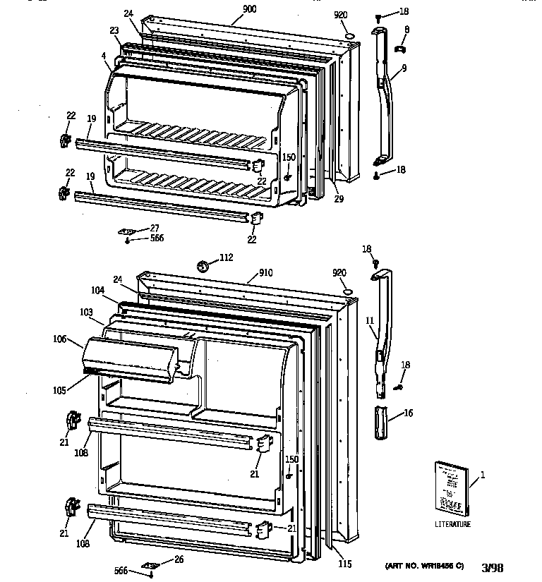 Kenmore 36368432891 doors diagram