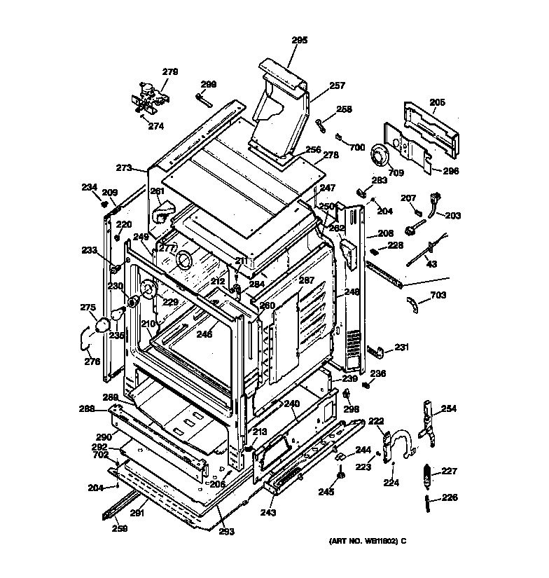 Kenmore 36275885890 body parts diagram