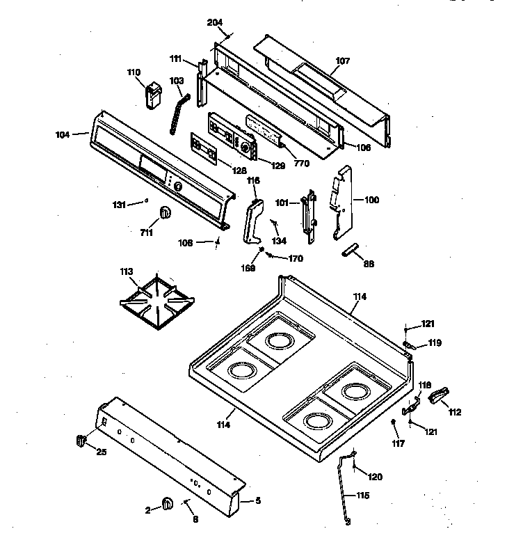 Kenmore 36273288890 control panel & cooktop diagram
