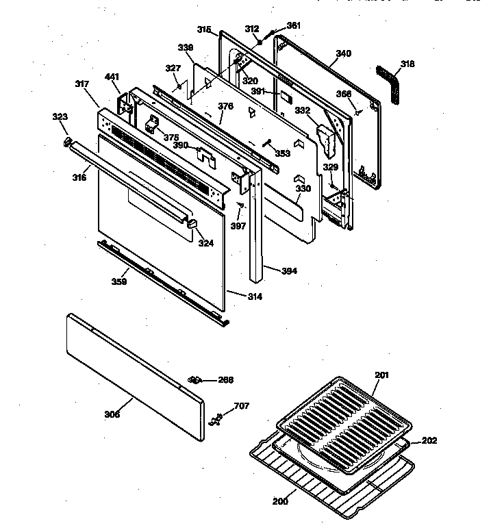 Kenmore 36273288890 door parts diagram