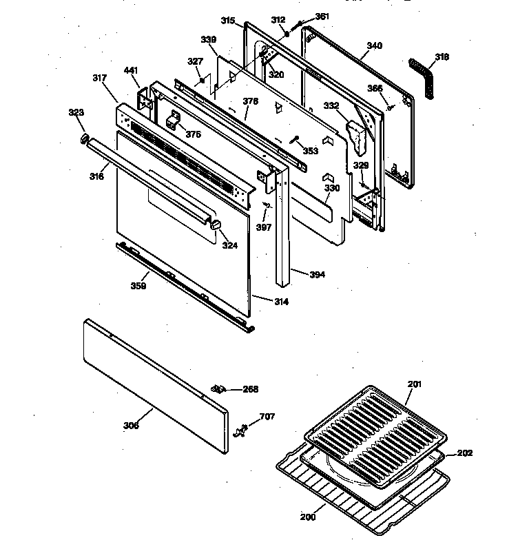 Kenmore 36275381890 door parts diagram