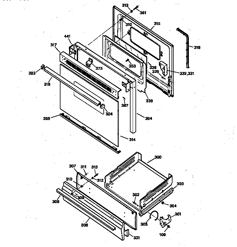 Kenmore 36272761890 door & drawer parts diagram
