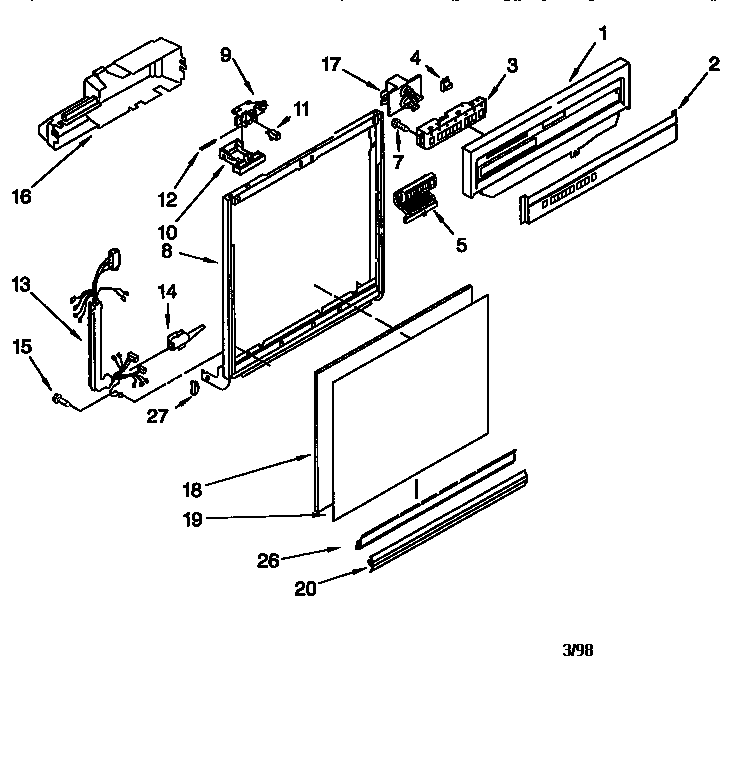 Whirlpool DU929QWDQ1 frame and console diagram