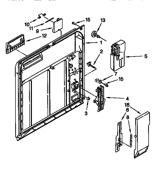 Whirlpool DU929QWDQ1 inner door diagram