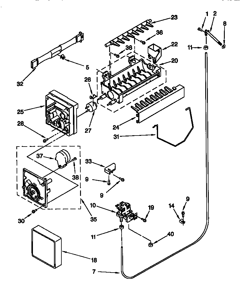 Whirlpool ED25RQXFW01 icemaker diagram