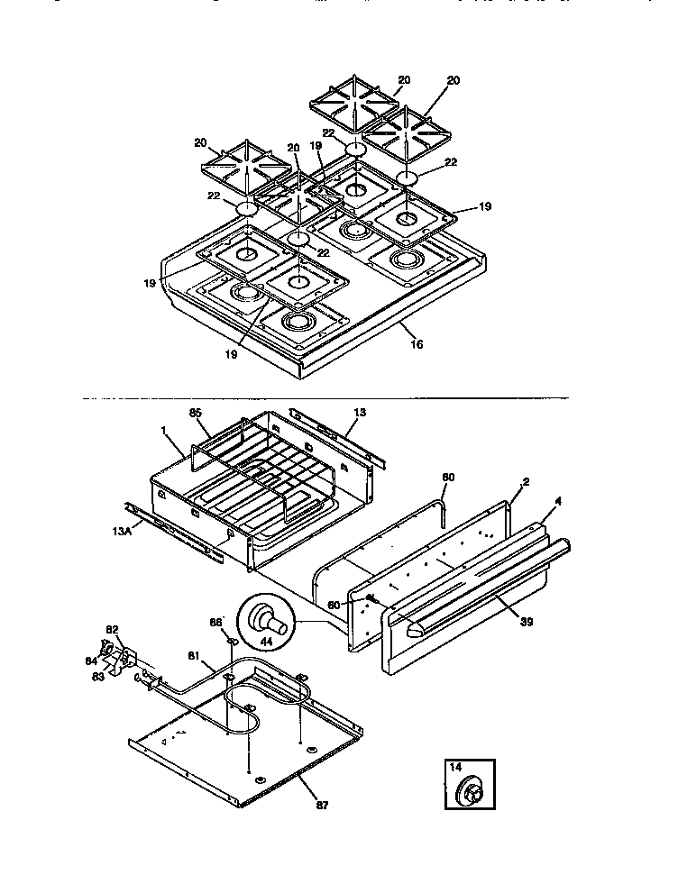 Kenmore 79075716890 top/drawer diagram