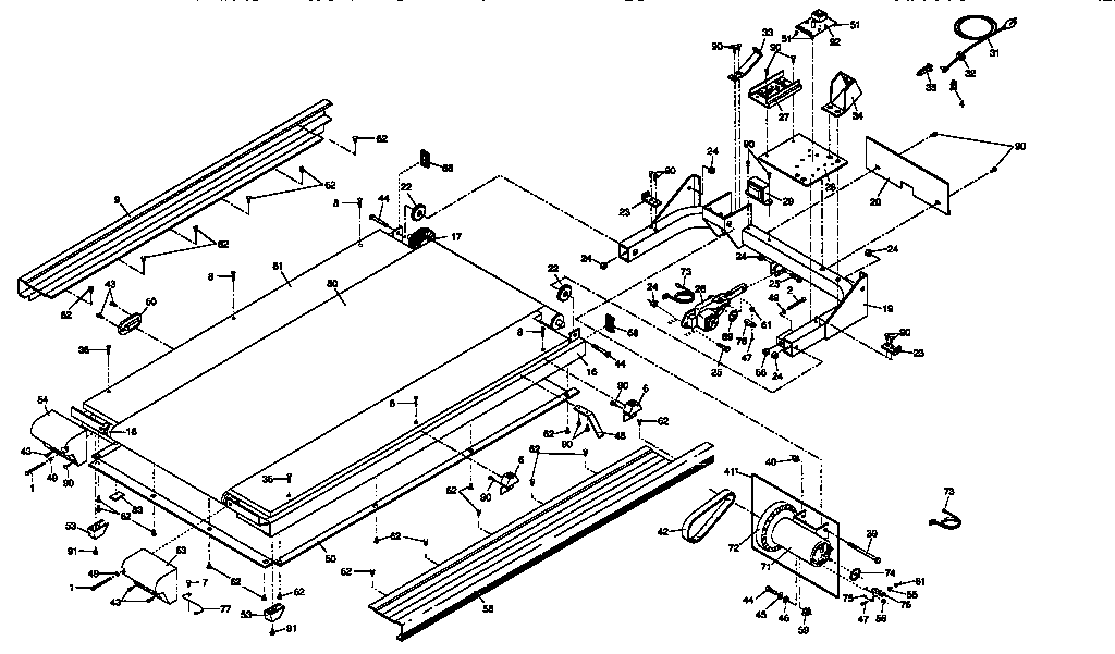 NordicTrack NTTL99071 walking board assembly diagram