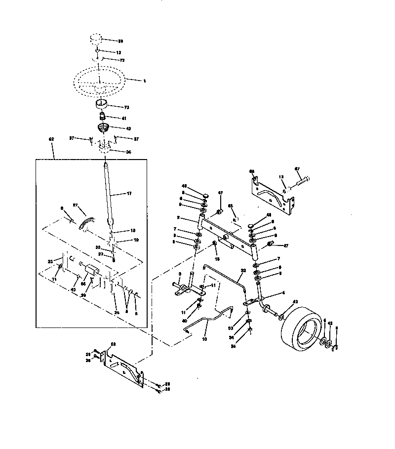 Craftsman 917272020 steering assembly diagram
