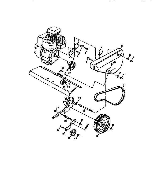Craftsman 917292301 belt guard and pulley assembly diagram