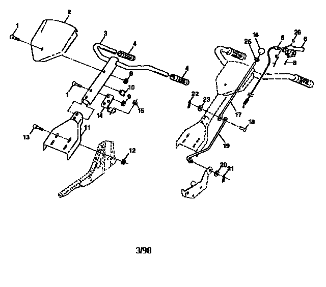 Craftsman 917292401 handle assembly diagram