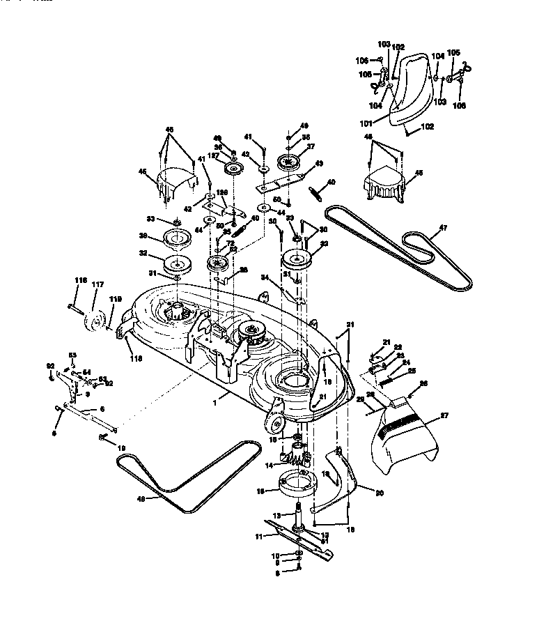 Craftsman 917272120 mower deck diagram