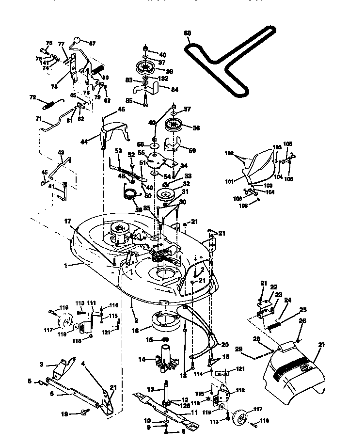 Craftsman 917271030 mower deck diagram