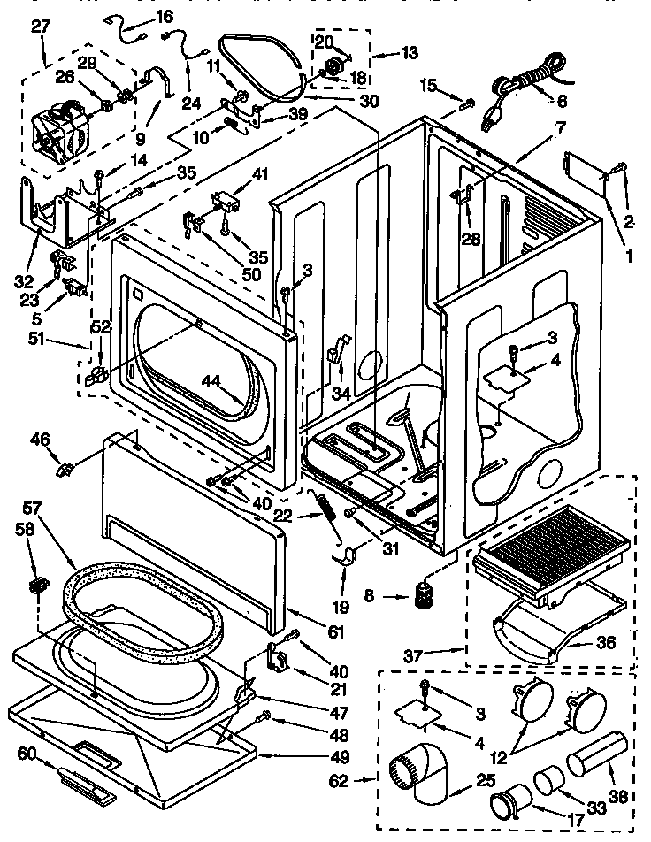 Kenmore 11078974890 cabinet diagram