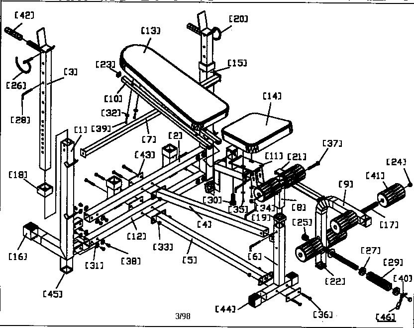 Gold's Gym G4361 unit parts diagram