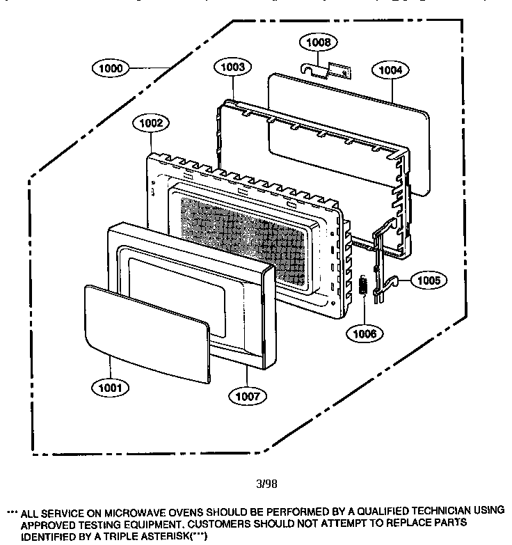 Kenmore 72168100791 door parts diagram