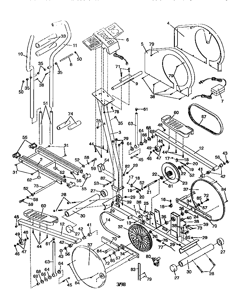 HealthRider HREL89070 replacement parts diagram