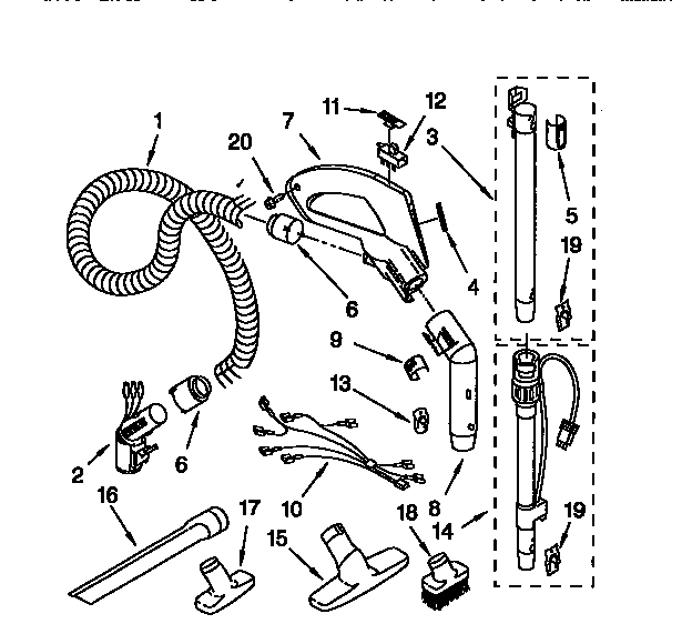 Kenmore 11628412791 hose and attachment diagram