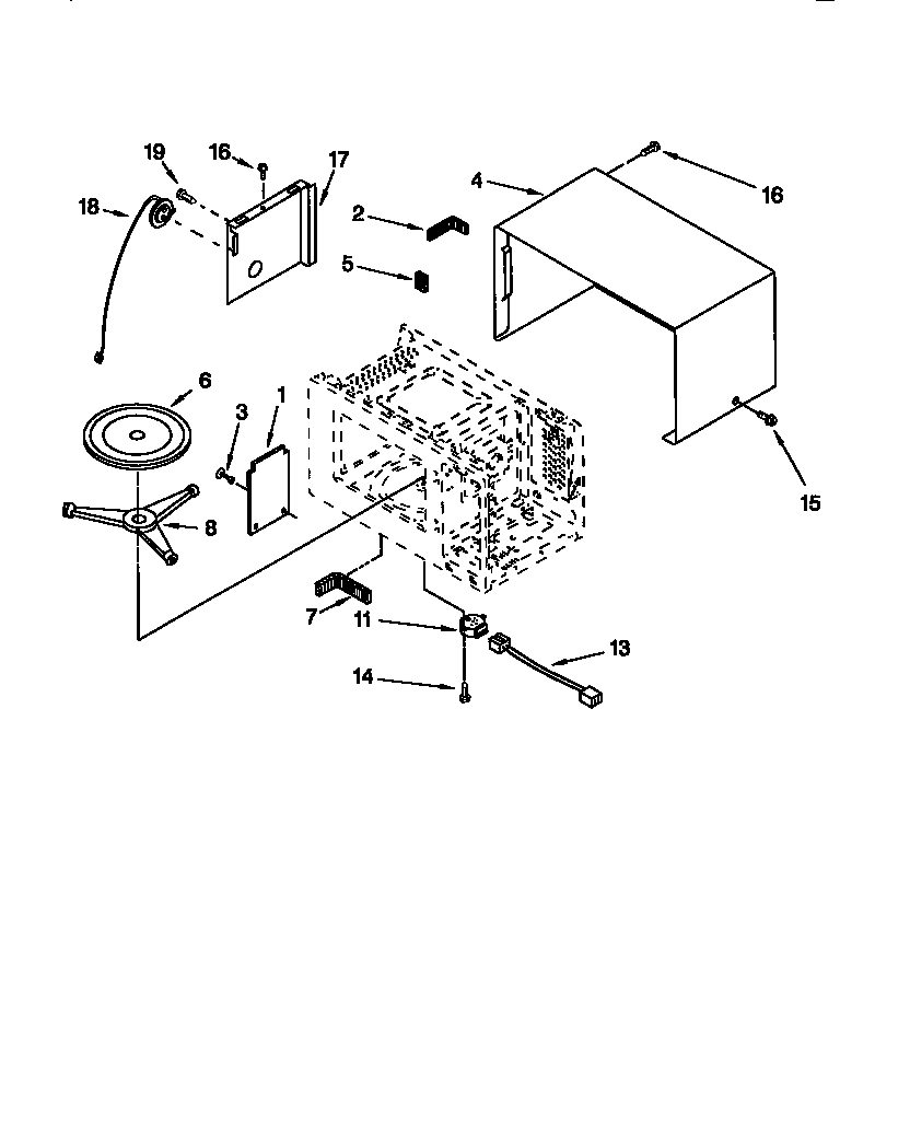 Whirlpool MT1135SGZ0 oven cavity diagram