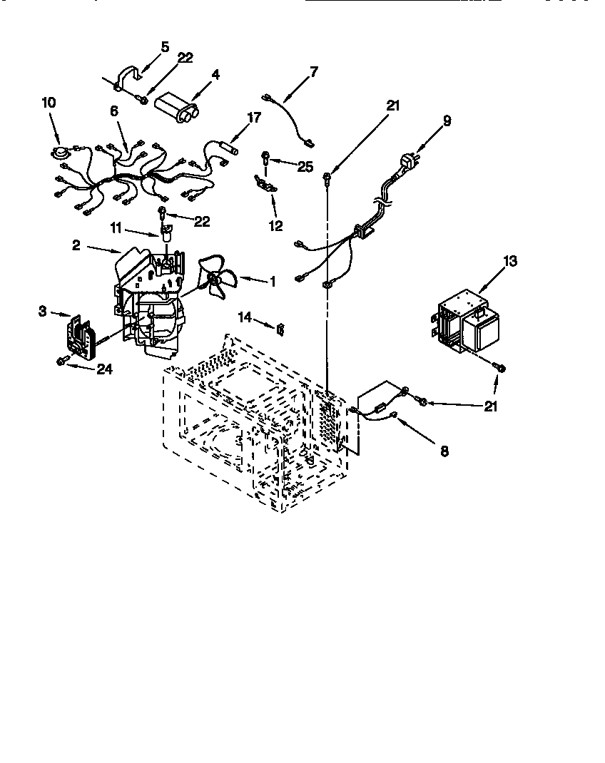 Whirlpool MT1135SGZ0 oven interior diagram