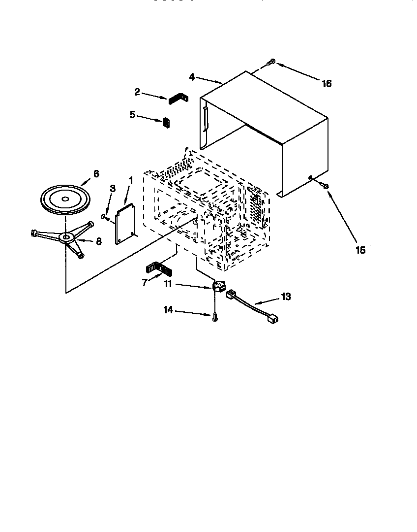 Whirlpool MT1151SGQ0 oven cavity diagram