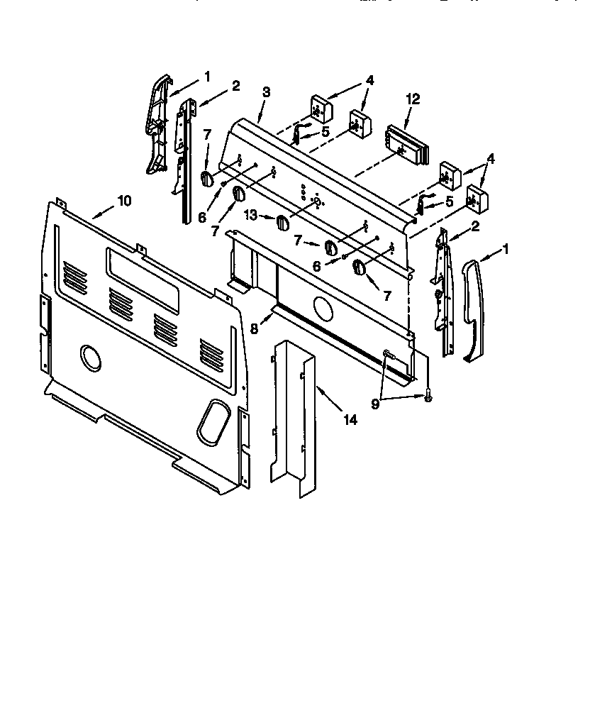 Whirlpool RF354BXEW1 control panel diagram