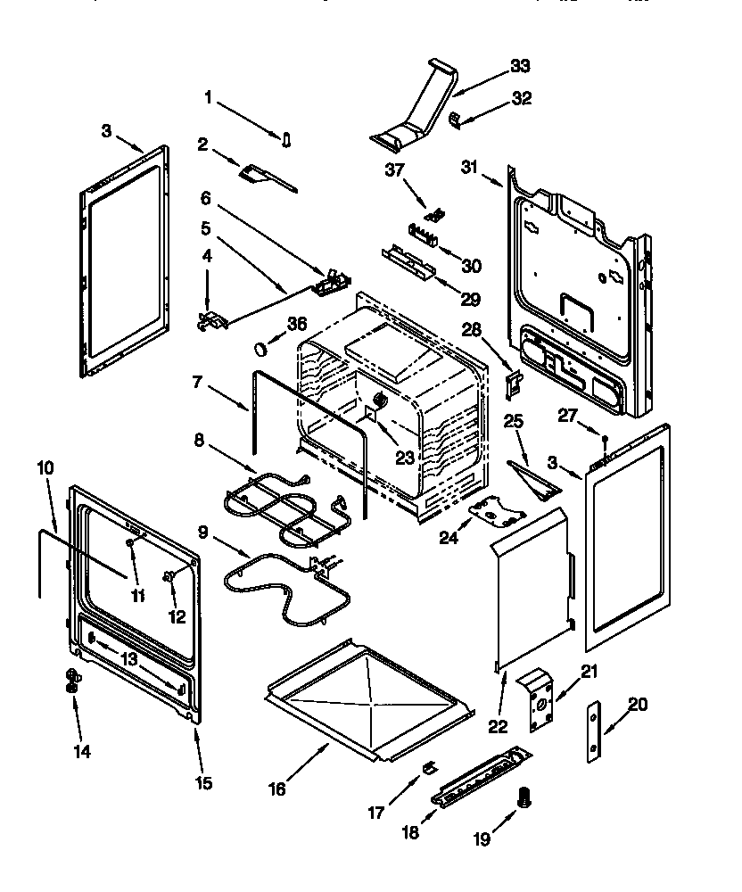Whirlpool RF354BXEW1 chassis diagram