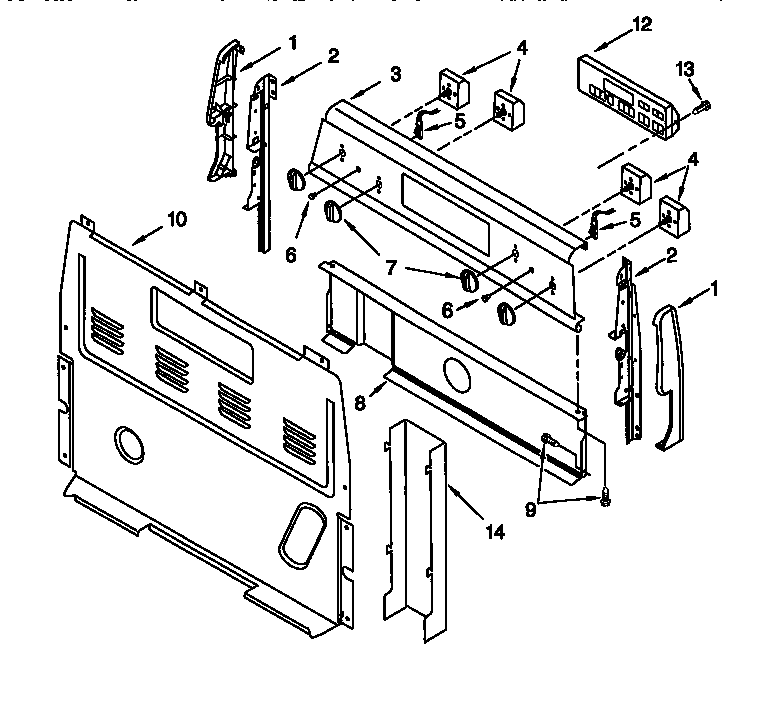 Whirlpool RF396LXEB1 control panel diagram