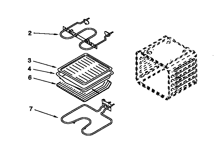 Whirlpool RBD305PDB6 internal oven diagram