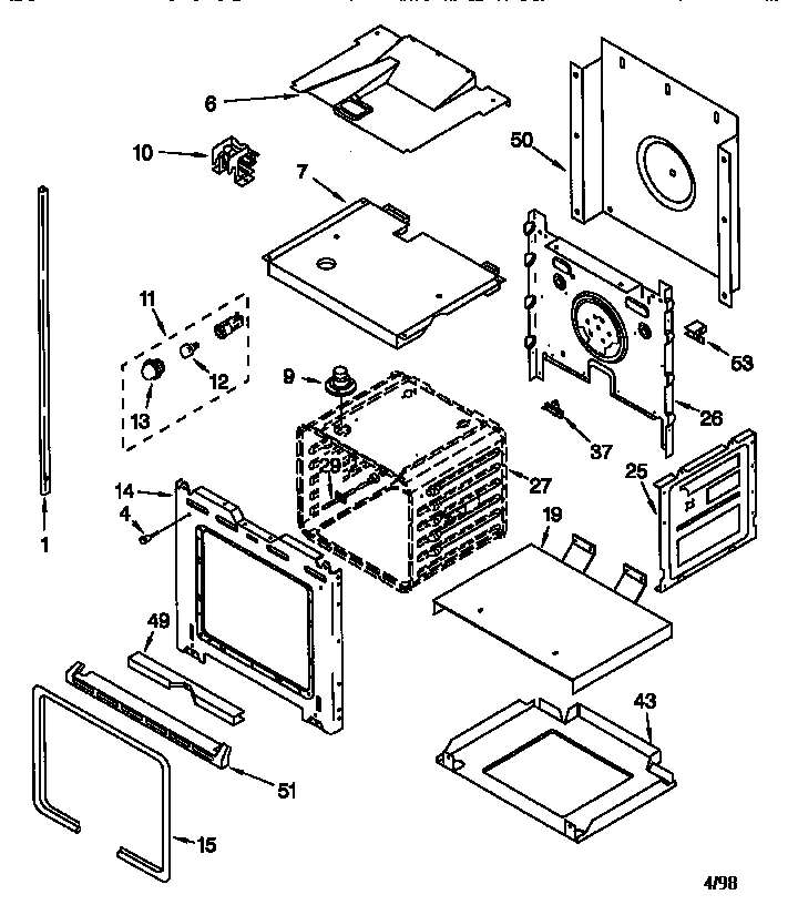 Whirlpool RBD245PDQ6 lower oven diagram