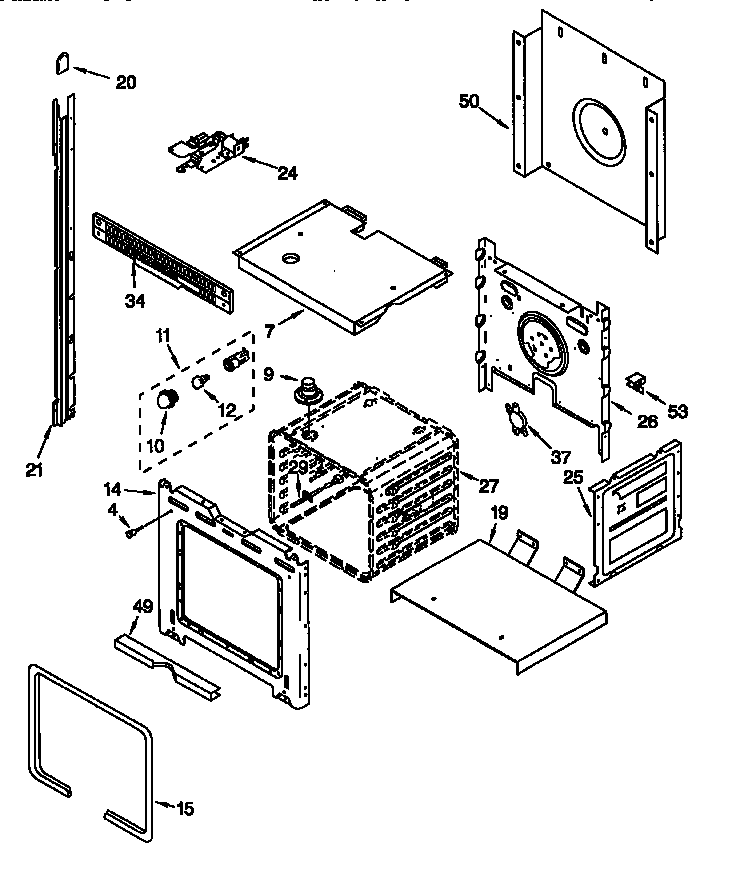 Whirlpool RBD245PDQ6 upper oven diagram