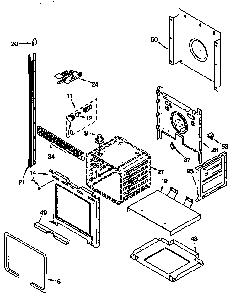 Whirlpool RBD275PDB6 upper oven diagram