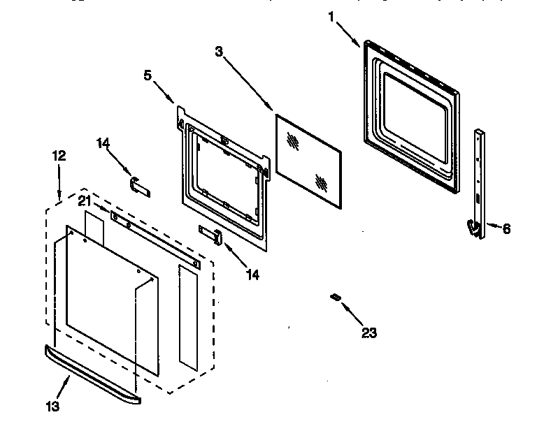Whirlpool RBD275PDB6 lower oven door diagram
