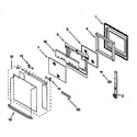 Whirlpool RBD275PDQ6 upper oven door diagram