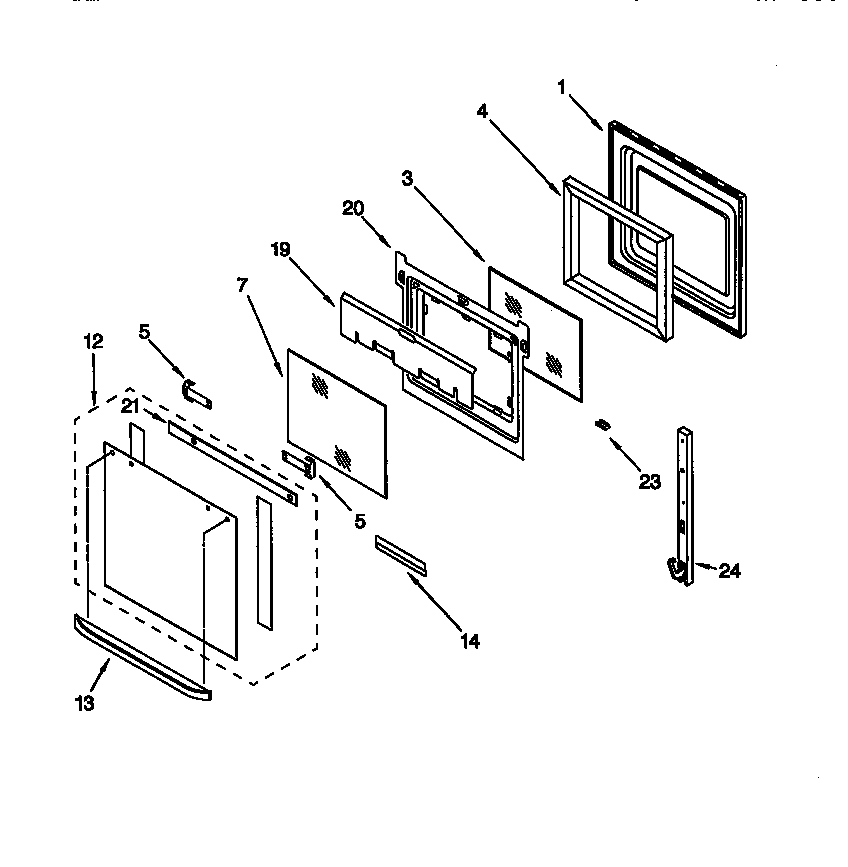 Whirlpool GDB277PDQ1 oven door diagram