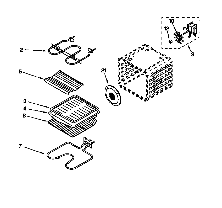Whirlpool GDB277PDQ1 internal oven diagram