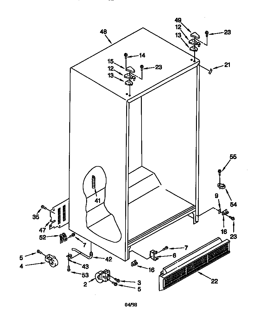 Whirlpool GD25DQXFB01 cabinet diagram