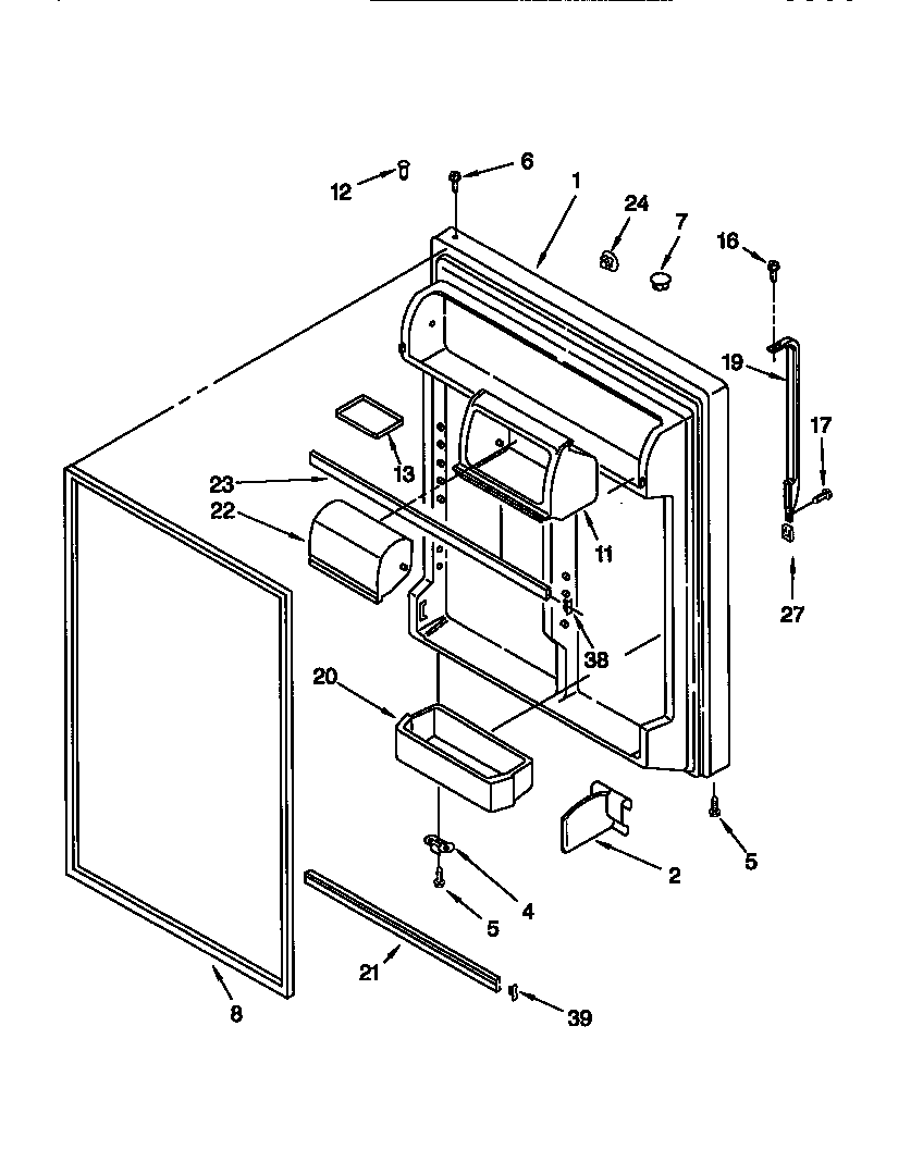 Whirlpool GT22DMXGW00 refrigerator door diagram