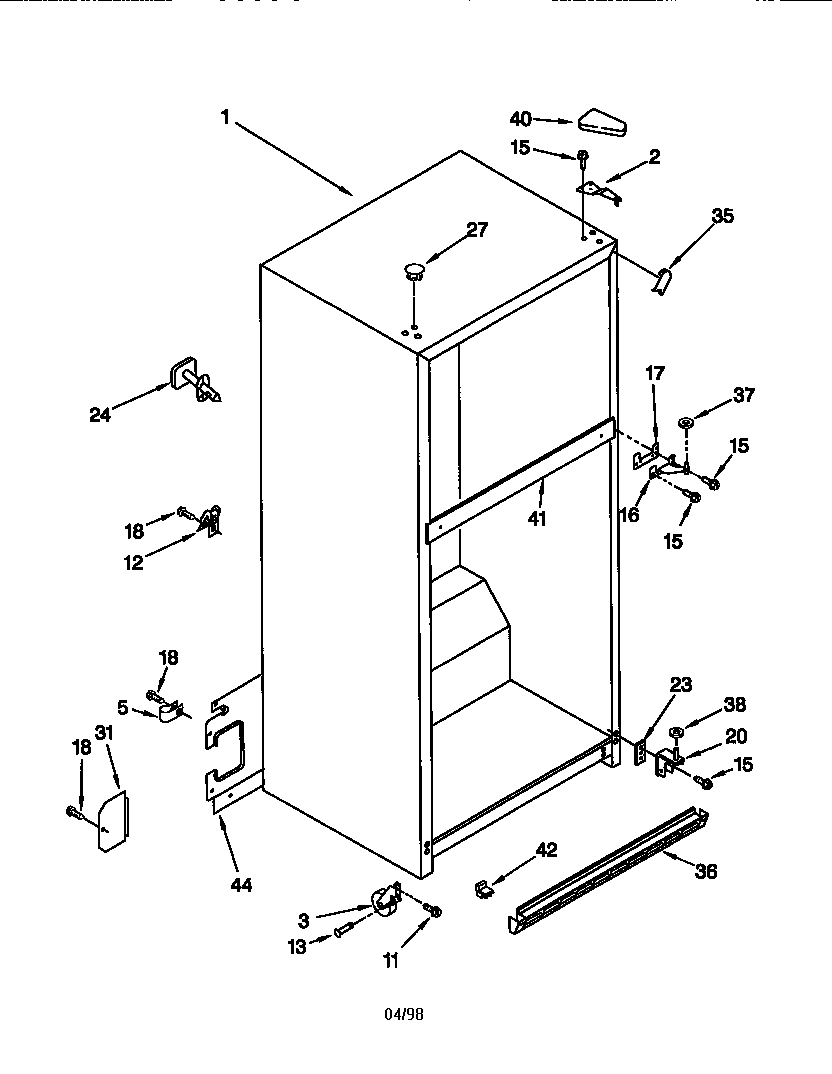 Whirlpool GT22DKMXGW00 cabinet parts diagram