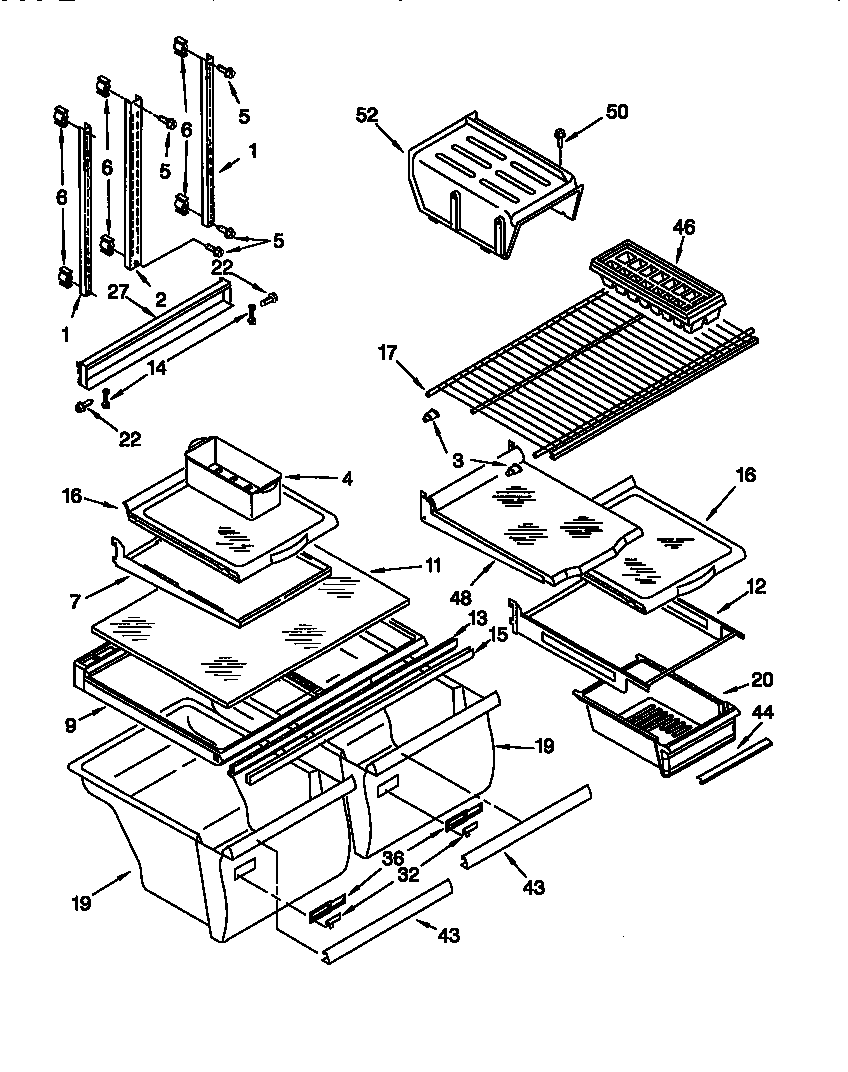 Whirlpool GT22DKMXGW00 shelf diagram