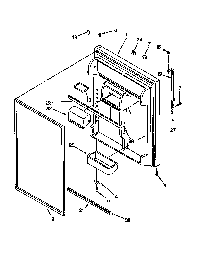 Whirlpool GT22DKMXGW00 refrigerator door diagram