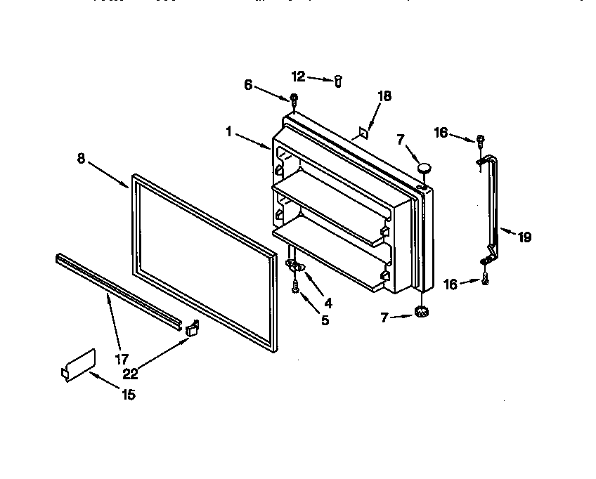 Whirlpool GT22DKMXGW00 freezer door diagram