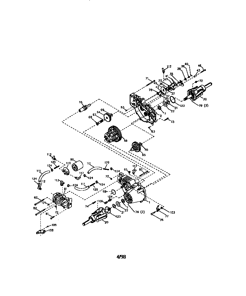 Craftsman 917273101 transaxle no. 222-3010l diagram