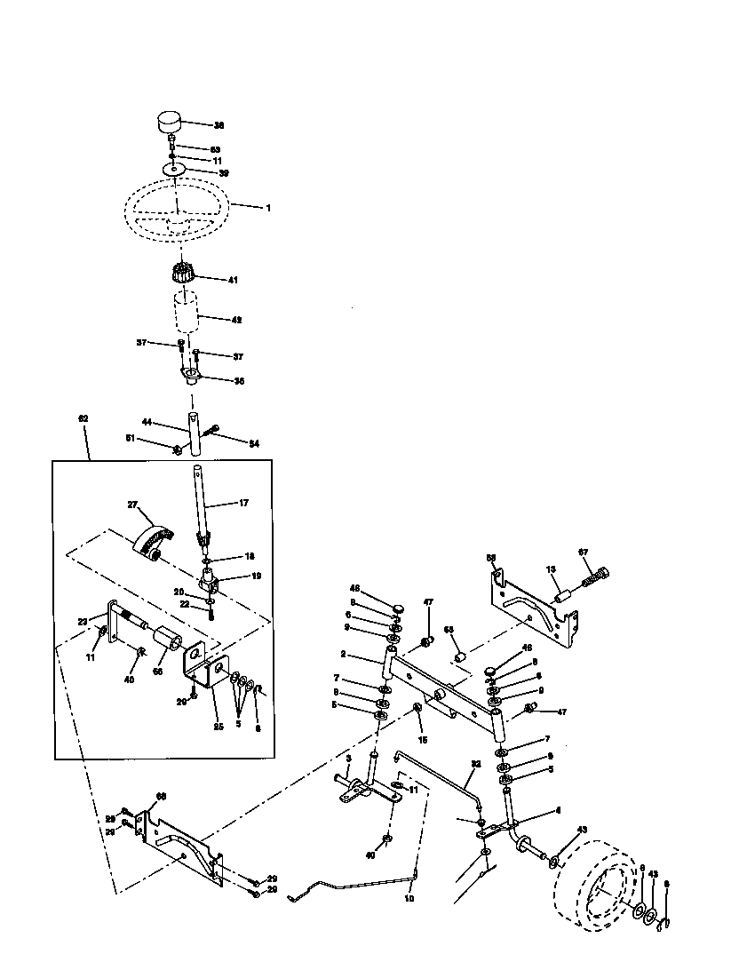 Craftsman 917271040 steering assembly diagram
